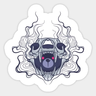 Skull teddy bear Sticker